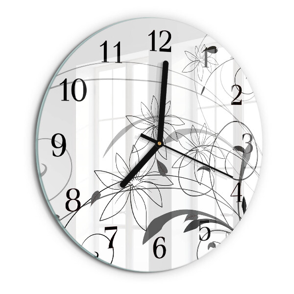 Round wall clock Floral Art