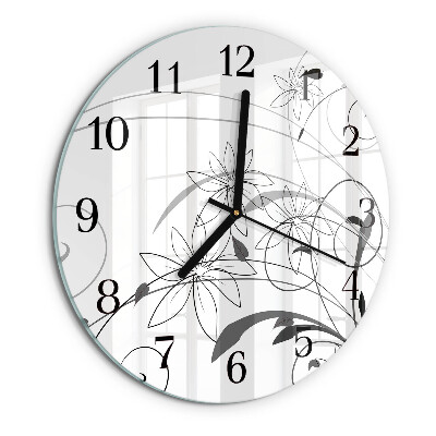 Round wall clock Floral Art