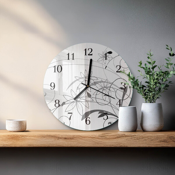 Round wall clock Floral Art