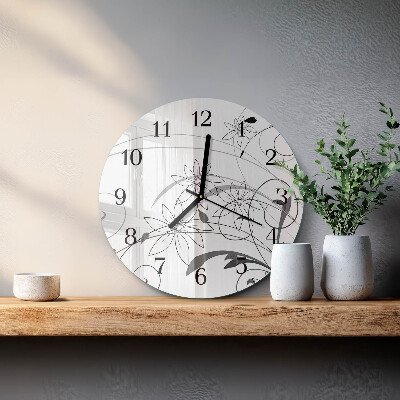 Round wall clock Floral Art
