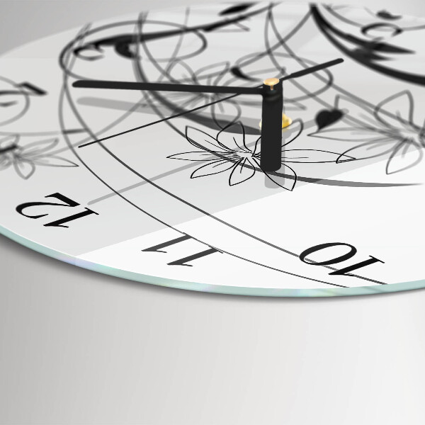 Round wall clock Floral Art