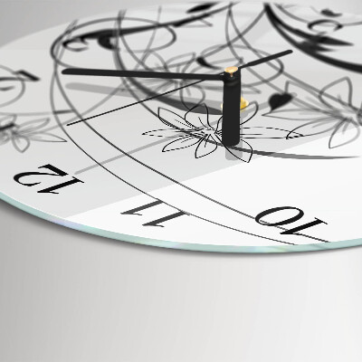 Round wall clock Floral Art