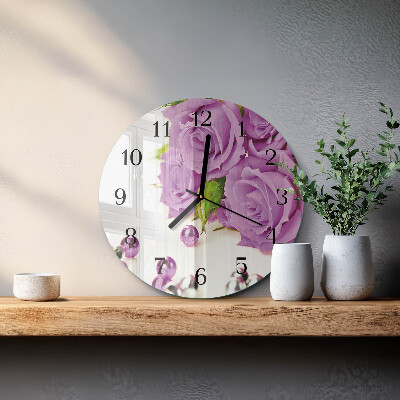 Round wall clock Roses