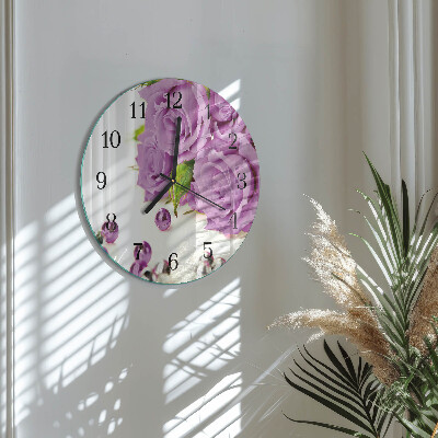 Round wall clock Roses