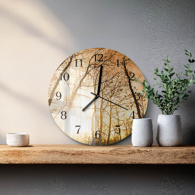 Round wall clock Trees