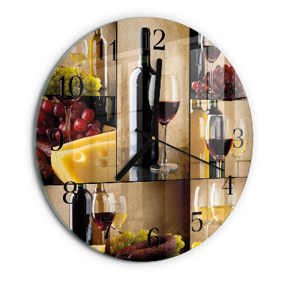 Round wall clock Bottle of Wine