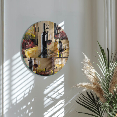 Round wall clock Bottle of Wine