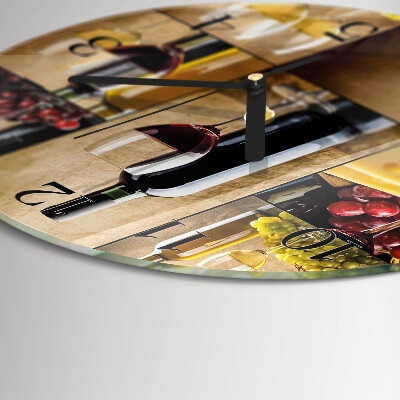 Round wall clock Bottle of Wine