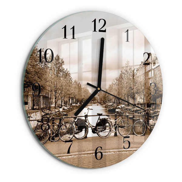 Round wall clock Amsterdam Sepia