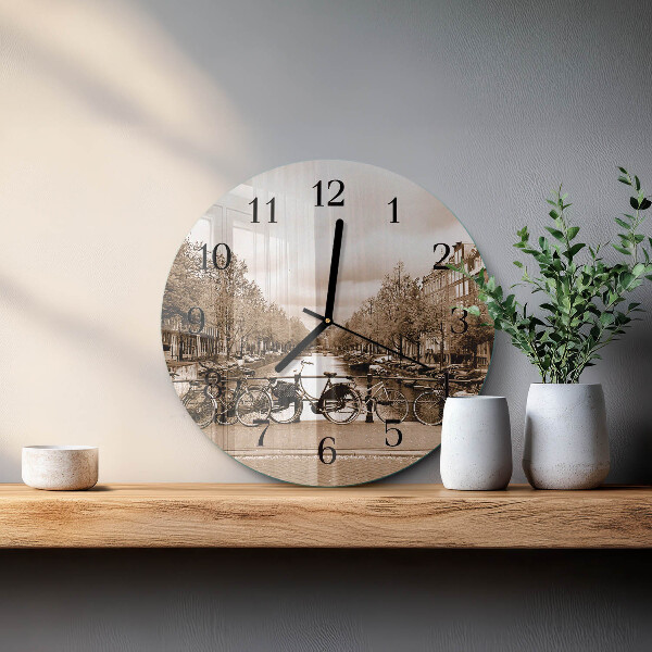 Round wall clock Amsterdam Sepia