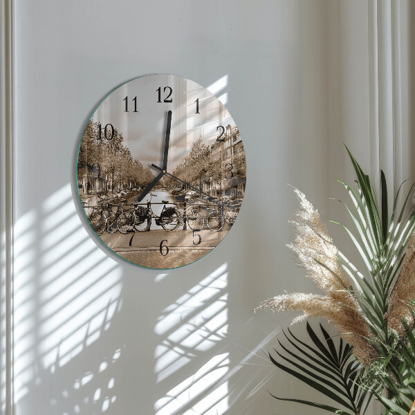 Round wall clock Amsterdam Sepia