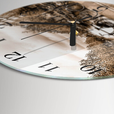 Round wall clock Amsterdam Sepia