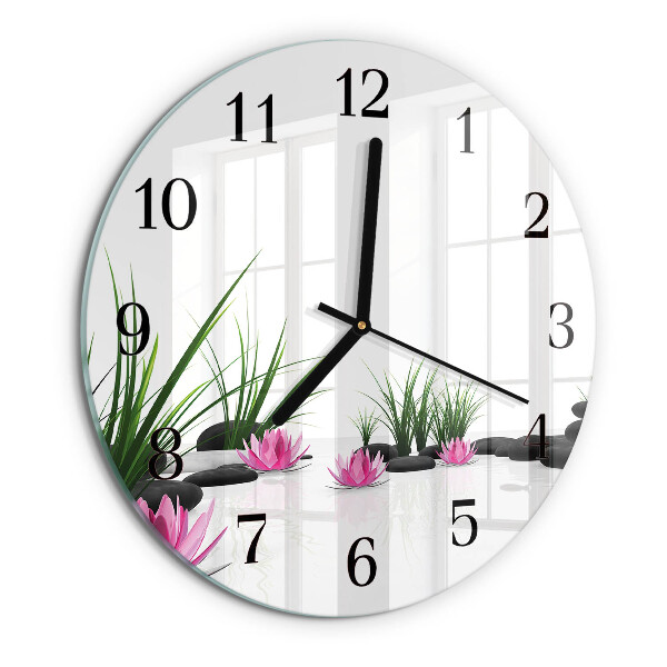Round wall clock Lotus Flower