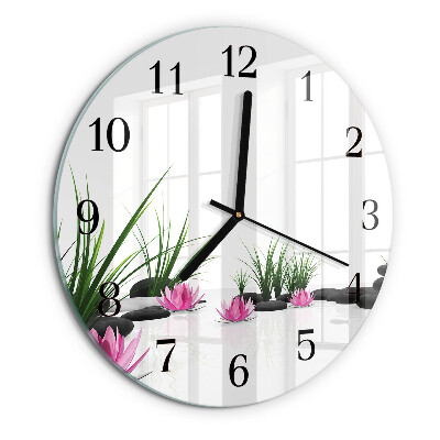 Round wall clock Lotus Flower