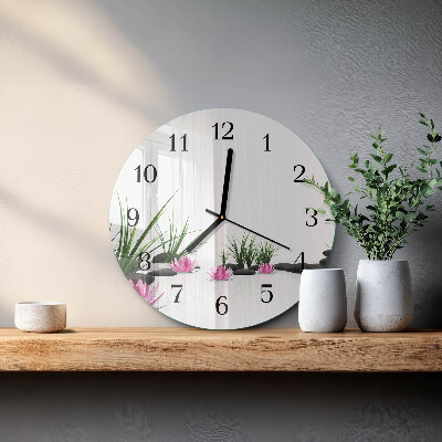 Round wall clock Lotus Flower