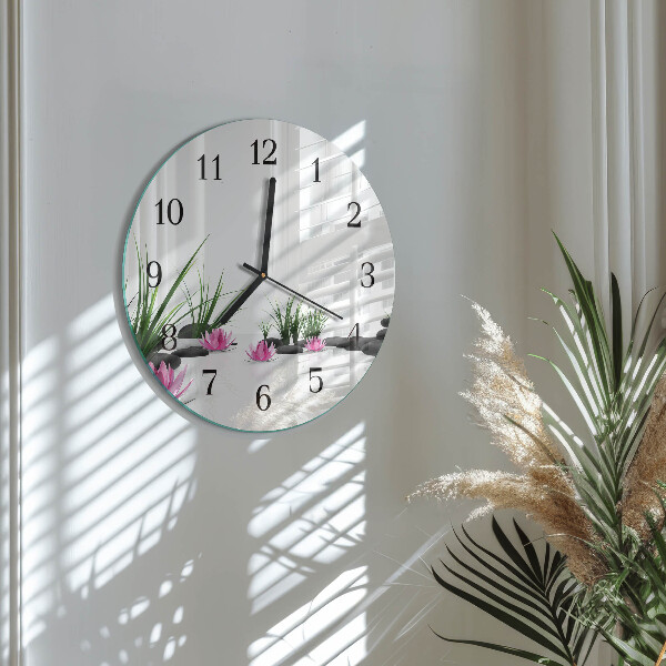 Round wall clock Lotus Flower