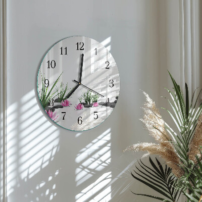 Round wall clock Lotus Flower