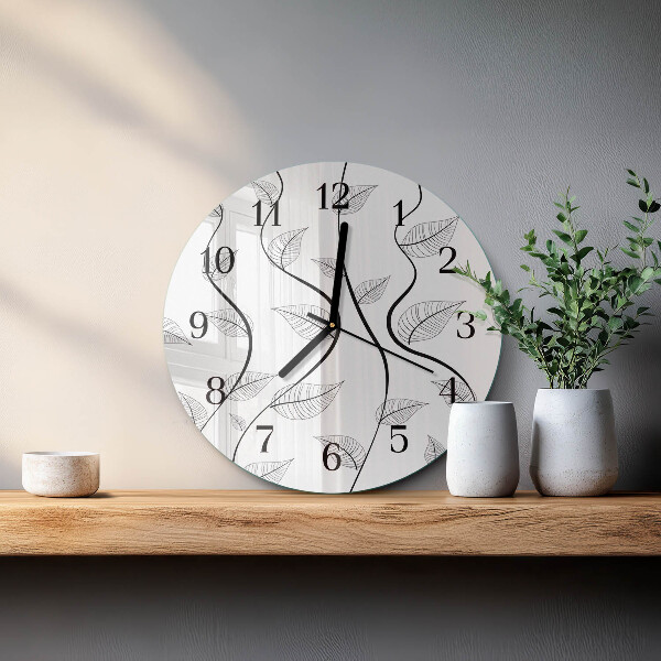 Round wall clock The Art of Leaves