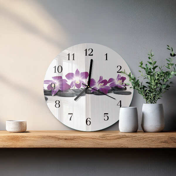 Round wall clock Orchid