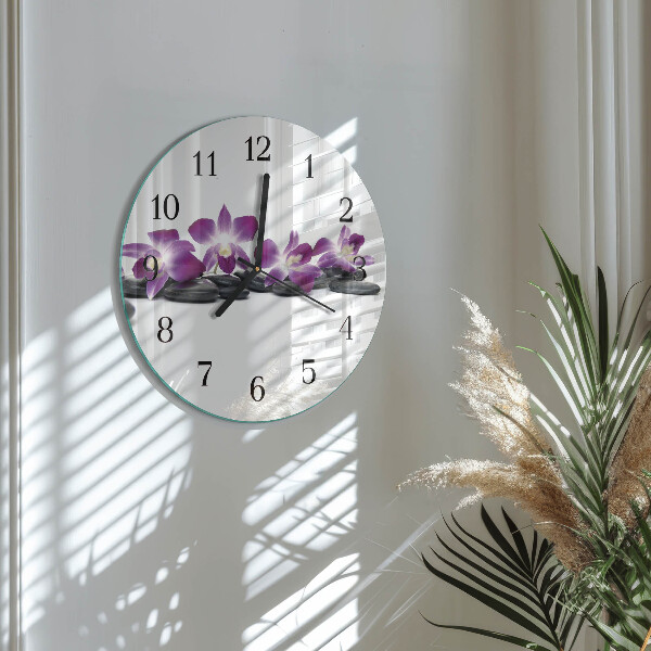 Round wall clock Orchid