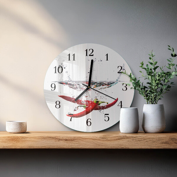 Round wall clock Chili peppers