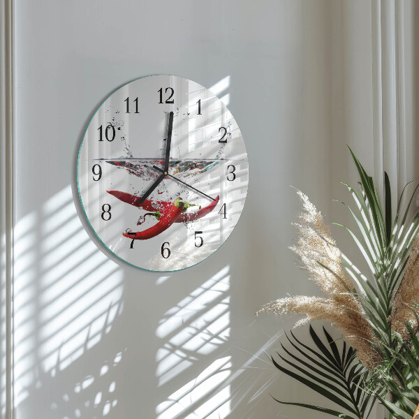 Round wall clock Chili peppers