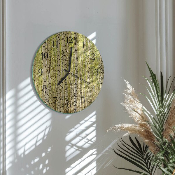 Round wall clock Birch Forest