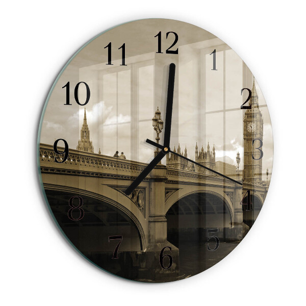 Round wall clock Sepia Bridge
