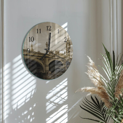 Round wall clock Sepia Bridge