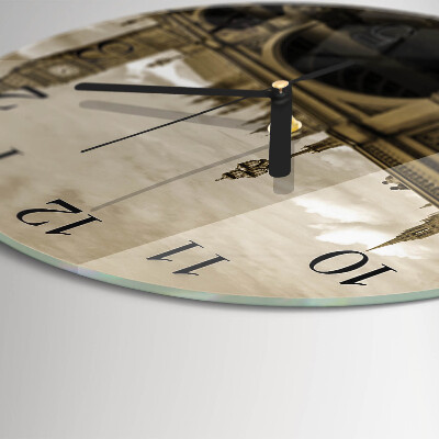 Round wall clock Sepia Bridge