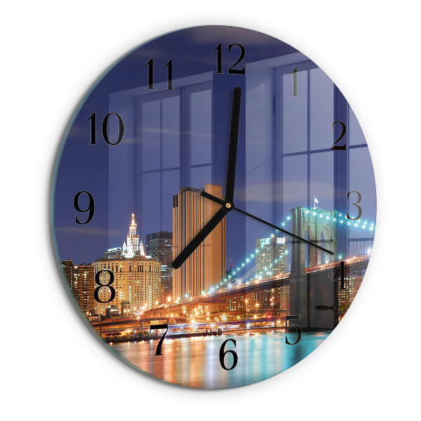 Round wall clock Horizontal Bridge