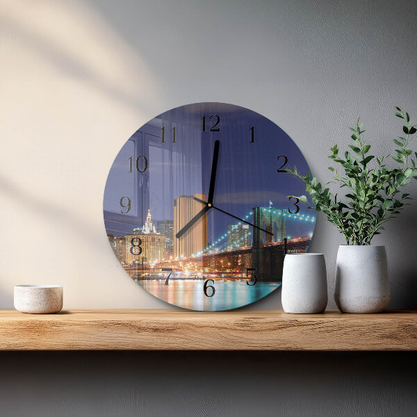 Round wall clock Horizontal Bridge