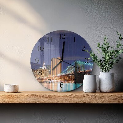 Round wall clock Horizontal Bridge