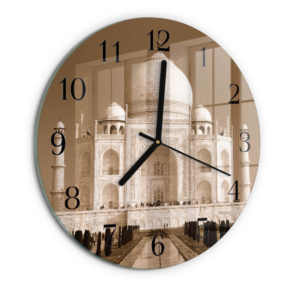 Round wall clock Taj Mahal Sepia
