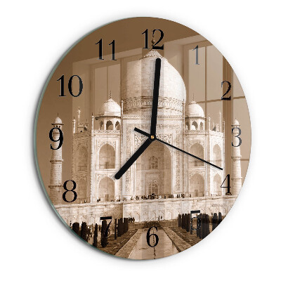 Round wall clock Taj Mahal Sepia