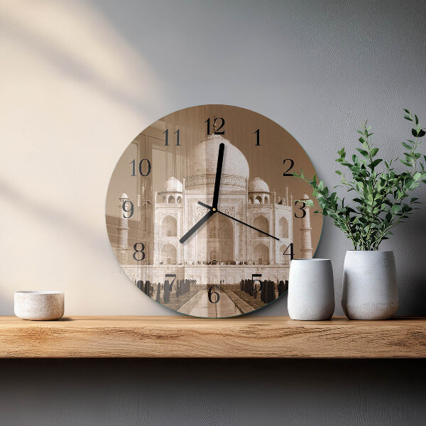 Round wall clock Taj Mahal Sepia
