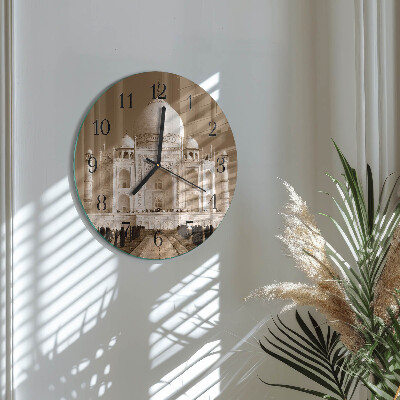 Round wall clock Taj Mahal Sepia