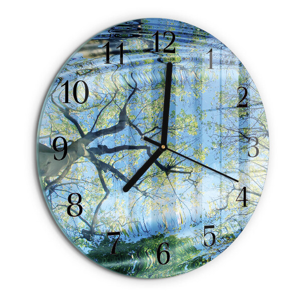 Round wall clock Trees Water