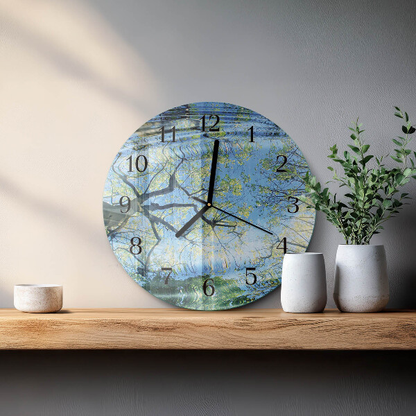 Round wall clock Trees Water