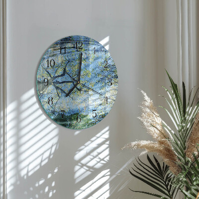 Round wall clock Trees Water