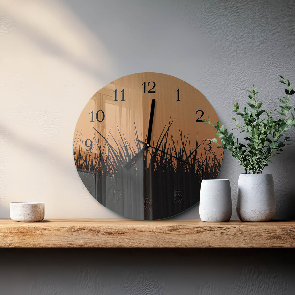 Round wall clock Grass
