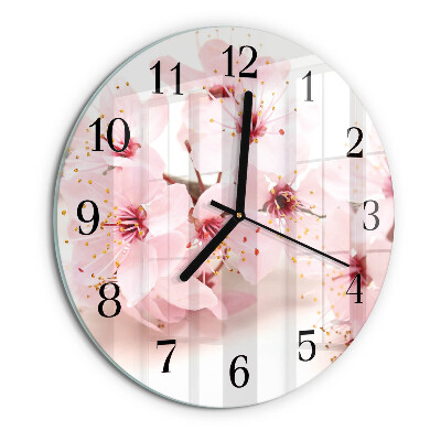 Round wall clock Flowers