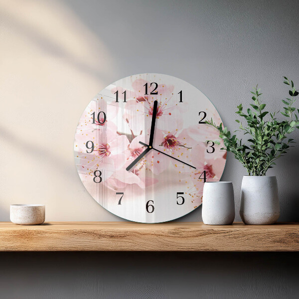Round wall clock Flowers