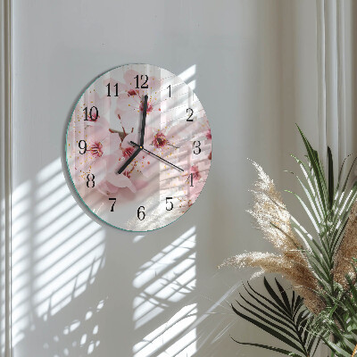 Round wall clock Flowers