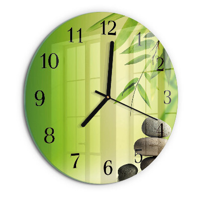 Round wall clock Bamboo Stones