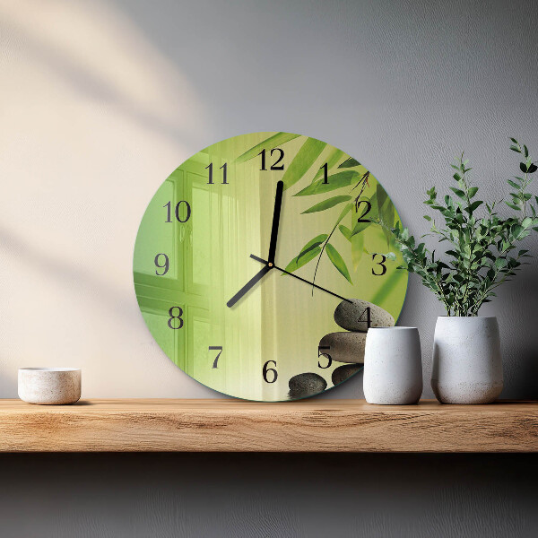 Round wall clock Bamboo Stones