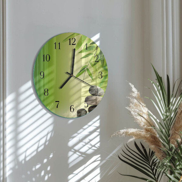 Round wall clock Bamboo Stones