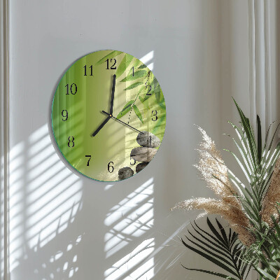 Round wall clock Bamboo Stones