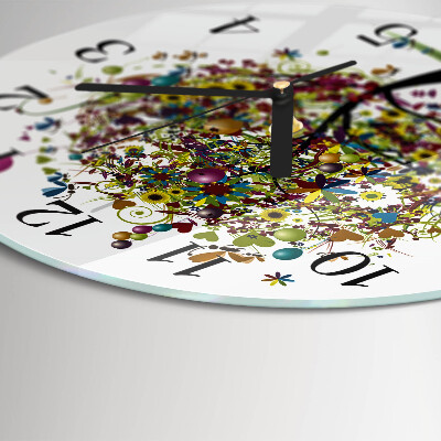 Round wall clock Colorful Tree