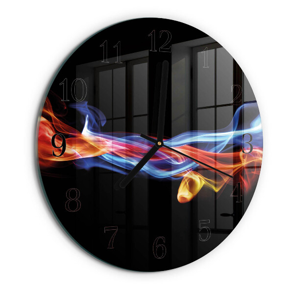 Round wall clock Abstract Smoke